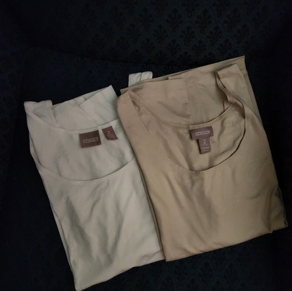 CHICO'S SHELLS LOT OF 2 (1 Cream1 BEIGE) CHICO'S SIZE 2 - Picture 2 of 9